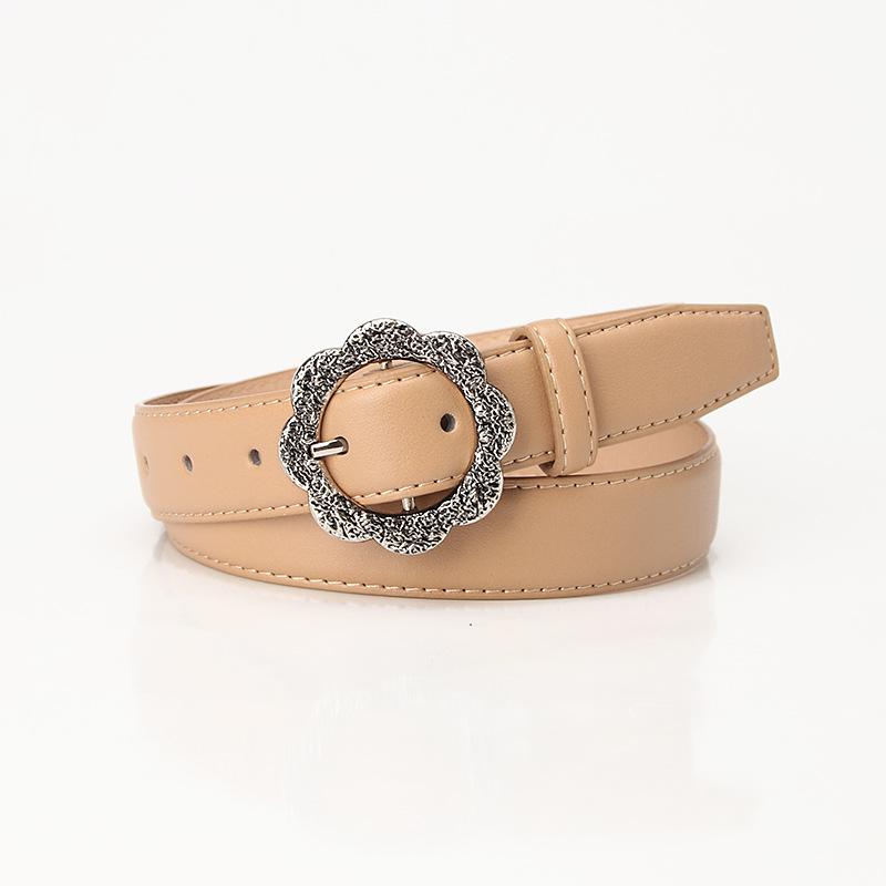 Women's Retro Floral Leather Belt - Stylish & Versatile Jeans Accessory
