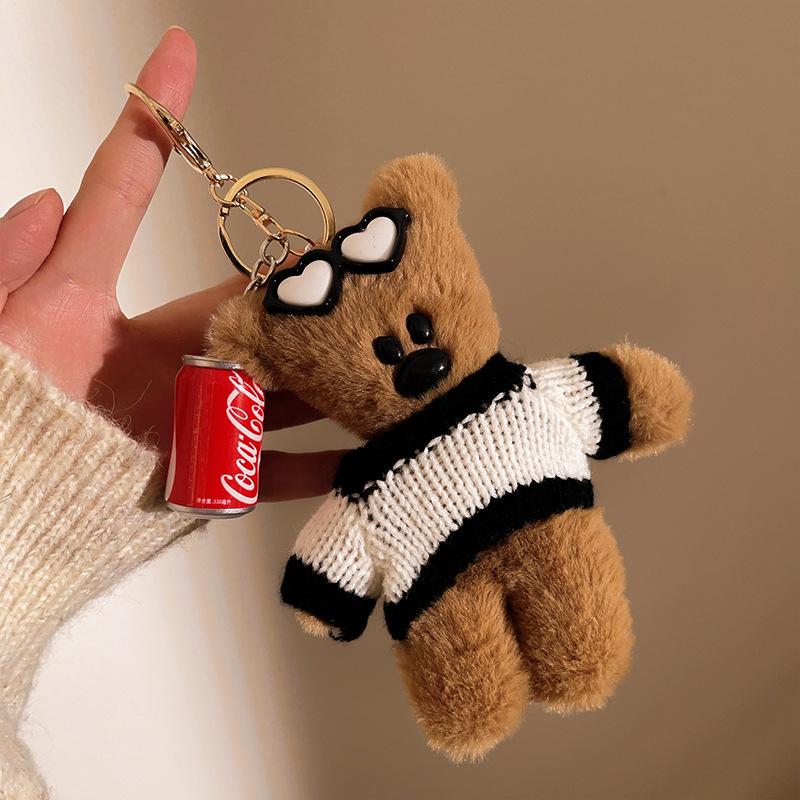 Pendant Plush Batch Bean Bear Kt Cat Keychain Couple Book Bag Mobile Phone Pendant