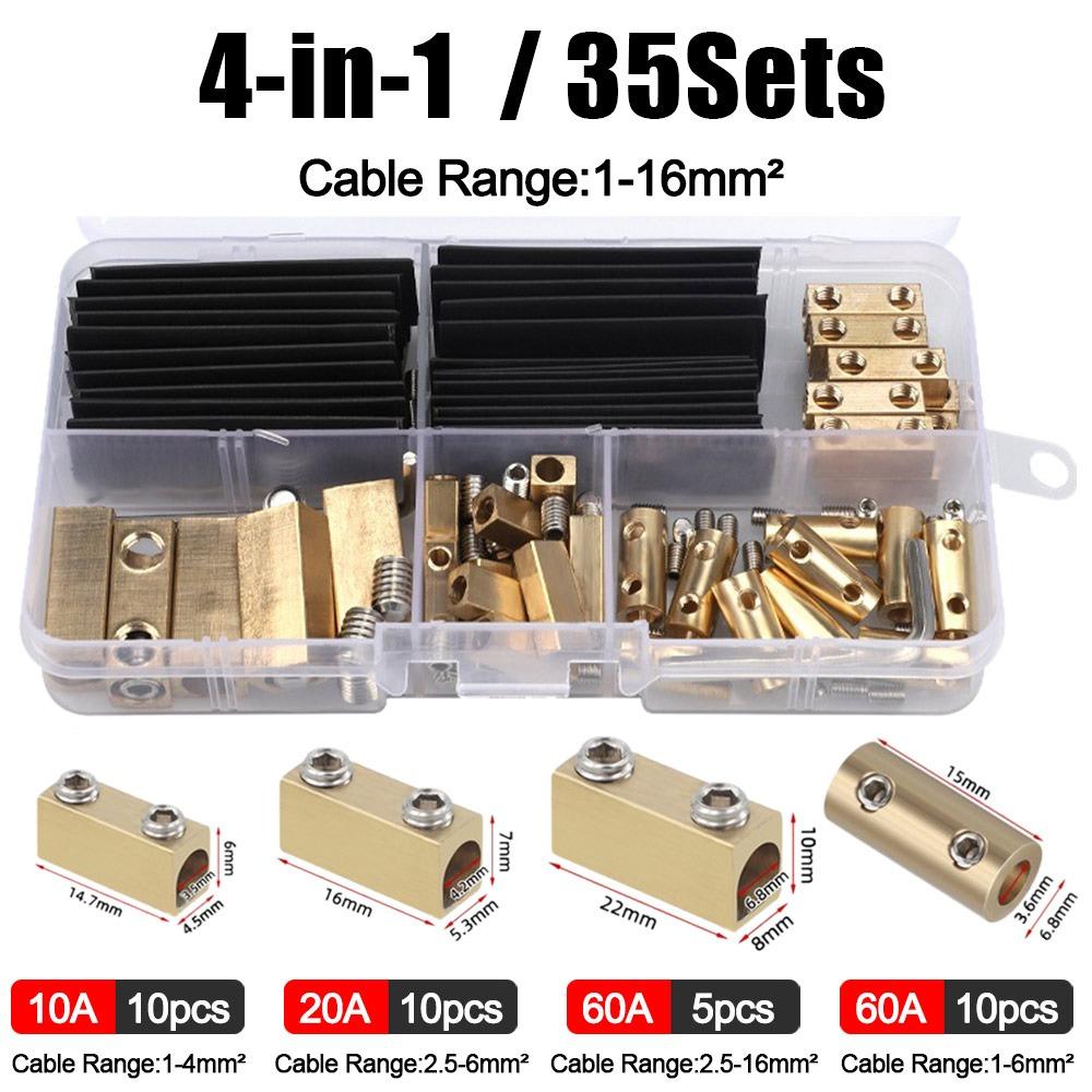 With Heat Shrink Tubing Brass Terminal Block Pressure Free High Current Quick Terminal Block Waterproof Wiring Connector