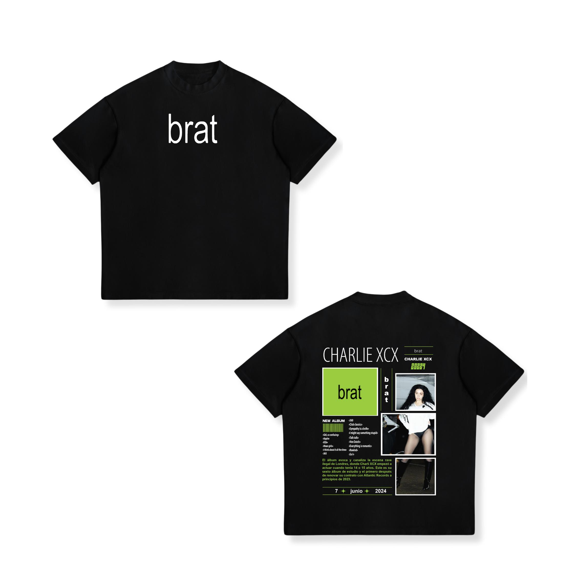 

Charli XCX Brat 2026 Popular Unisex Women Unisex T Shirts Cotton Short Sleeve Y2k Oversized Fashion World Tour Tee Top Fans Gifts 4XL
