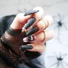 24Pcs Stiletto Fake Nails Coffin Nails Halloween False Nails Punk Full Cover Artificial Press On Nails for Women Girls