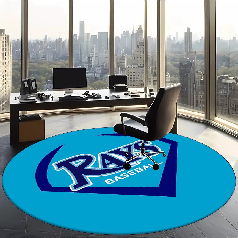 Tampa Bay Rays (14) Tappeto Rotondo per Ufficio Tappeto Decorativo per Pavimento per Ufficio Camera da Letto Soggiorno e Spazio Domestico