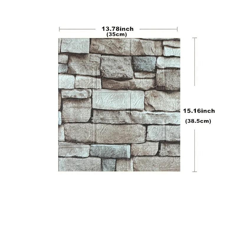 1-10pcs 35x38.5cm / 13.78in X 15.16in DIY Self-adhesive 3d Wall Stickers for Bedroom Waterproof Home Decor Foam Brick Wallpaper