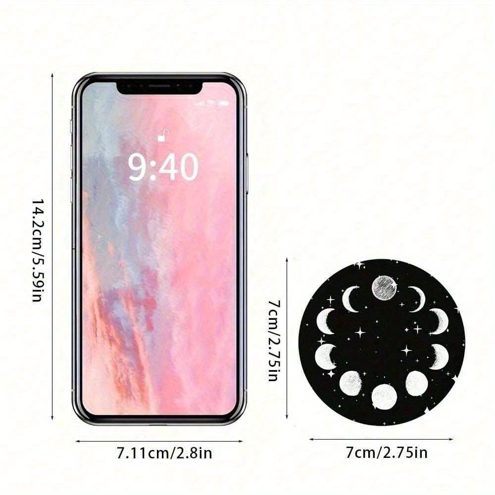 Sky Moon Star Car Coasters, Black And White Round Shape Table Cup Coaster, Non-Slip Washable Coaster, Unique Gift