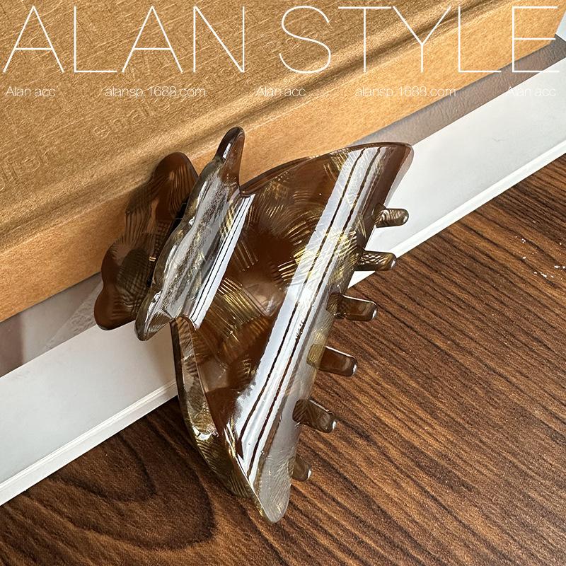 Ah Lan Hair Accessories Acetic Acid Grab Clip Semi-Tie Hairpin Gold Label Headgear Women'S Versatile Grab Clip Hair Premium Hair Accessories