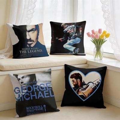 GGeorge Michael Singer Cushion Cover Square Short Plush Pillow Case Living Room Sofa Home Decor Funda X