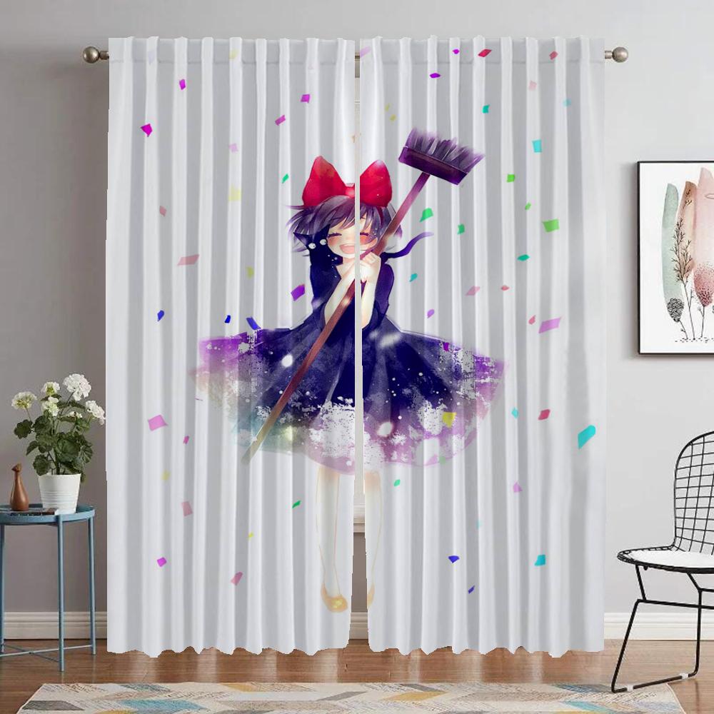 Blackout Curtains for Camera Kiki's Delivery Service Curtains Child Room Halloween Decoration Window Curtain Tulle for Bedroom