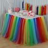 80*100CM Small Tutu Tulle Dessert Table Skirts,Fluffy Ruffle Tutu Table Skirts for Princess Girls Birthday Party Table Decor