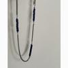Klain Blue Spliced Titanium Steel Chain Necklace With Shell Accents For Men And Women