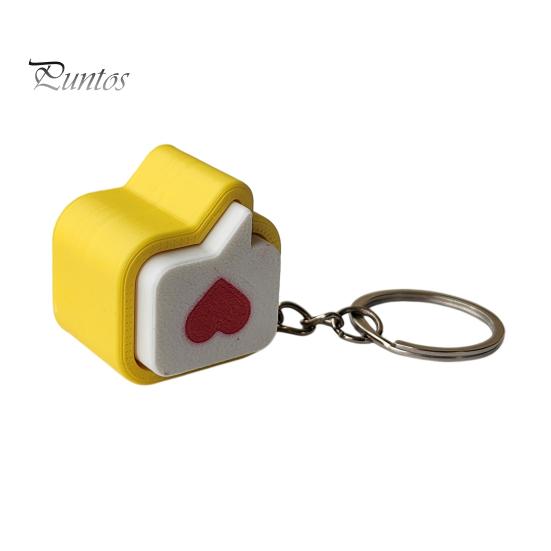 Portable Fidget Keychain 3D Printed Heart Clicker Keychain, Pocket Size Finger Clicker, Push Button Toy Anxiety Stress Relief for Kids Adults Reliever