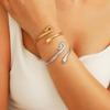 Retro Punk Coiled Snake Open Stainless Steel Gold-Plated Women’s Bracelet