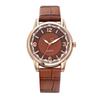 Women's Crocodile Pattern Leather Quartz Watch with Inner Shadow Numerals