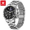 OLEVS 2950 Men's Quartz Wristwatch 24 Hour Moon Phase Chronograph Auto Date Luxury Man Watch Original Waterproof Watches for Man