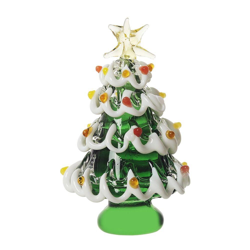 Cartoon Glass Christmas Tree Ornament Colorful Figurines Collectibles  Desktop