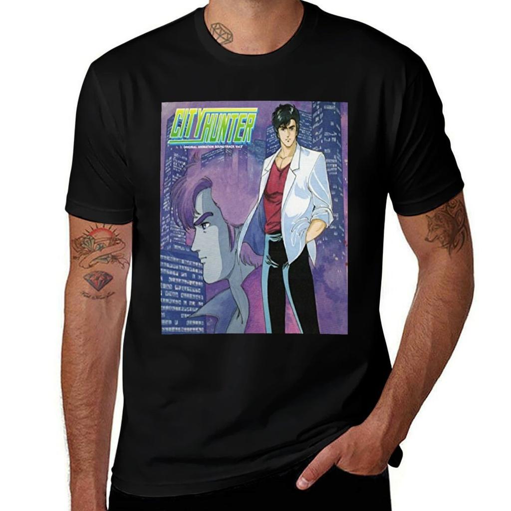 City Hunter : Ryo Saeba/Nicky Larson T-Shirt Man T Shirt Graphic Printed T Shirts for Man T-Shirt