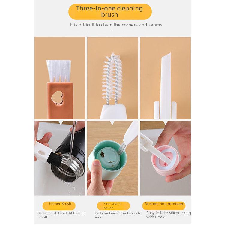 Three-in-One Multi-Function Thermos and Bottle Cleaning Brush Set