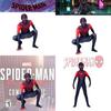 Costum Cosplay Spider-man Miles Morales Pentru Adulți Și Copii Salopetă Și Glugă din Fibră de Poliester Incluse