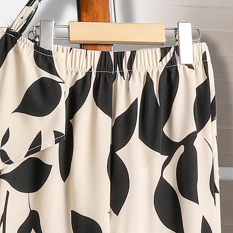 Mädchenmode-Set Sommer Kinder Süßer Druck Neckholder-Top und Hose Zweiteiliges Set