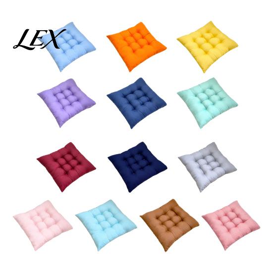 Car Seat Comfort Cushion Square Chair with Ties, Ultra Soft Office Cushion, 15.75"x15.75" Breathable Pad for Home Work All Seasons