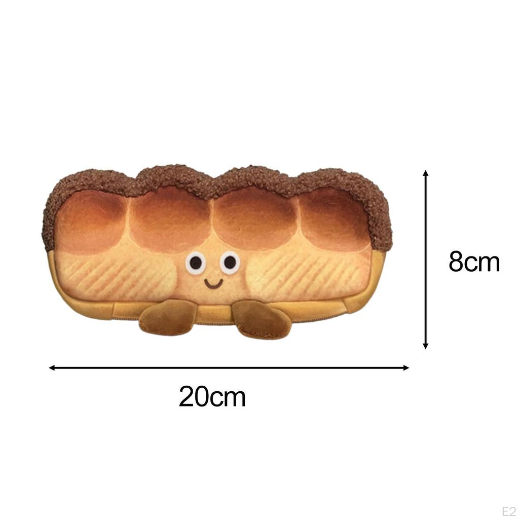 Plush Bread Pencil Case Pen Bag Cartoon Portable Lightweight Stationery Pouch