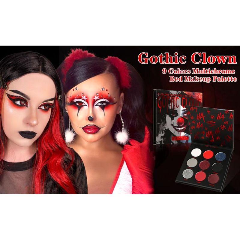 DE'LANCI - 9 Farben Schwarz Rot Smokey Make-up Palette