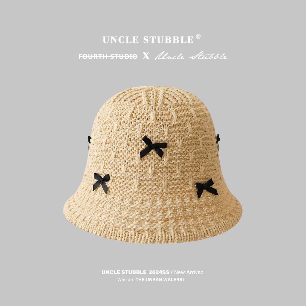 Korean Dongdaemun Butterfly Bow Straw Hat Girls Sweet Cute Fisherman's Beach Travel Sunscreen