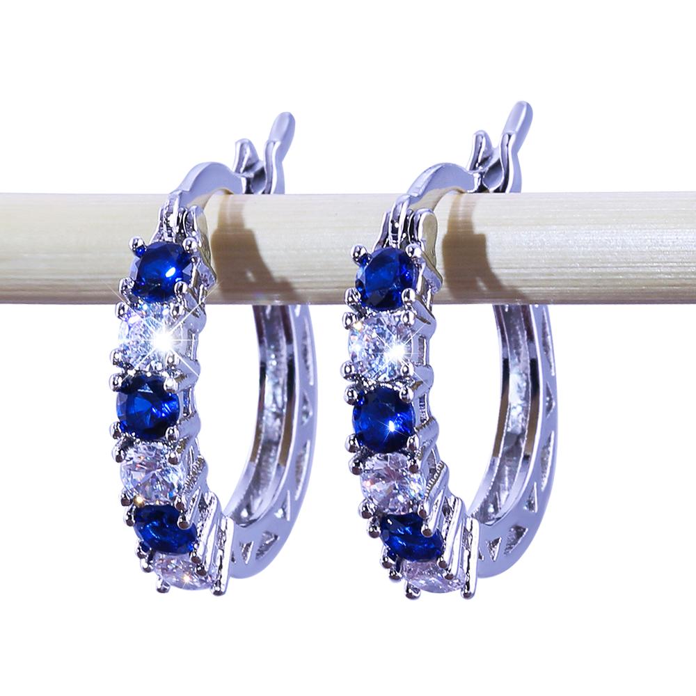 Ohrringe für Damen Schmuck 14K Gold Plated Pendientes Mode Runder Kreis Mosaik Klare Zirkonia Zirkon Stecker DIY Ohrring Schmuck