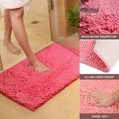 Absorbent Feet Pad Toilet Kitchen Anti Slip Bathtub Floor Doormat Bath Mat Bathroom Carpet Chenille