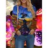 Sudadera de Halloween para Mujer Diseño Redondo Manga Larga Holgada Casual Otoño Gradiente Telaraña Divertido Estampado de Patrón Tops