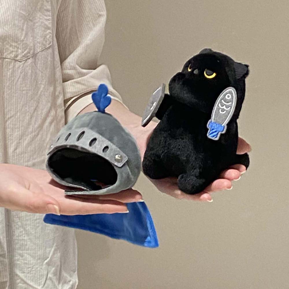 Cartoon Keyring Knight Cat Plush Doll Soft Stuff Cat Plush Toy Keychain  Children