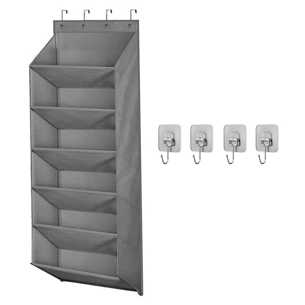 Wall Mounted Shoe Storage Bag Large Over Door Hanging Shoe Organiser Behind Doors with 4 Metal Hooks Shoes Rack Storage Bags