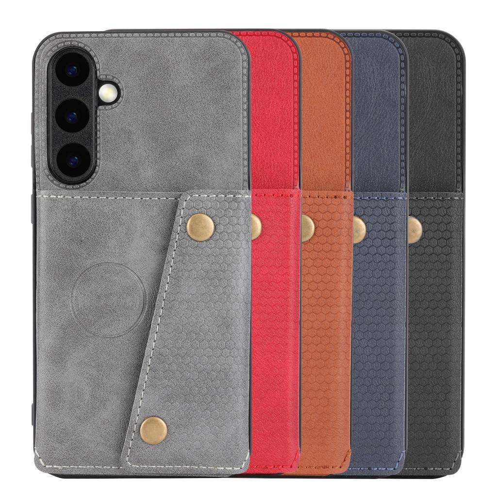 Applicable to Samsung S24 FE mobile phone case A56 double buckle card car magnetic bracket anti-drop protective cover A06