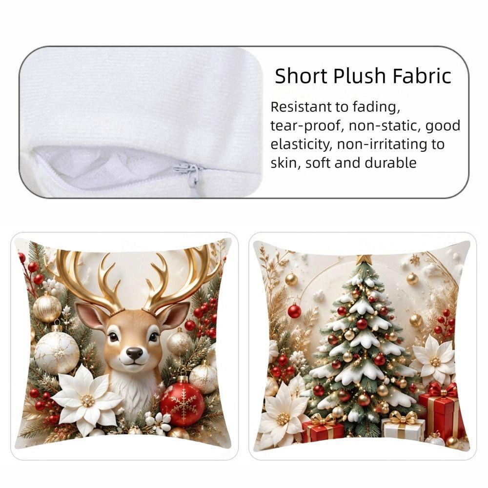 45x45cm Throw Pillow Covers Detachable Soft Christmas Themed Pillow Case  Home Indoor