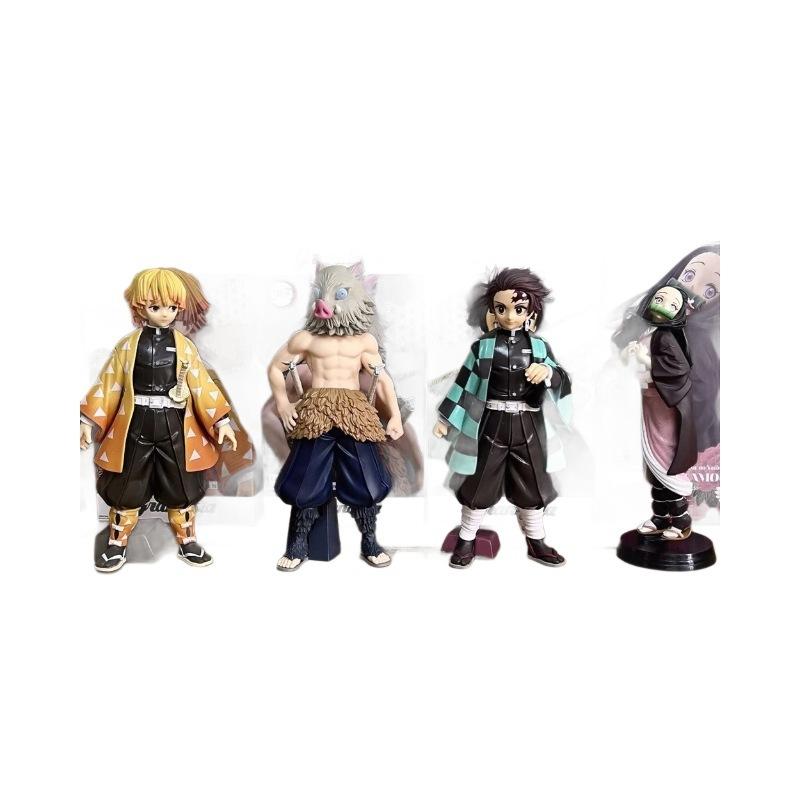 24cm Animation Ghost Blade Ros Series Protagonist Group Large Doll Hand-Made Model Kamado Tanjirou Kamado-Nezuko Ornaments Toy G