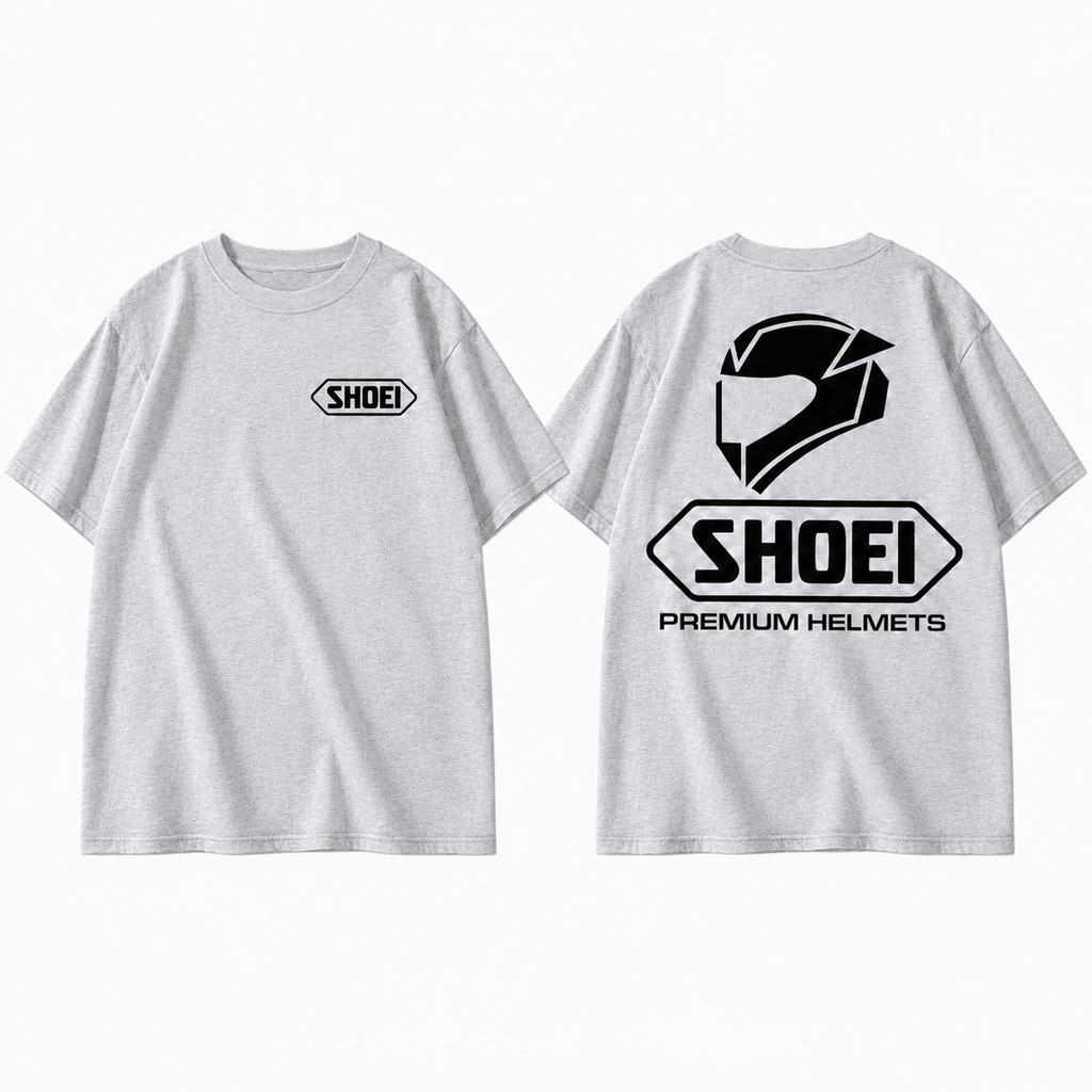 Unisexs Unisexs Rundhals T-Shirt Shoei Premium Helme Rennlogo Kurzarm Vintage Motorrad Streetwear Lässiges T-Shirt
