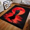 Multiple sizes Black cat red moon reflection Carpet for Living Room Bedroom Sofa Home Decor Rus Non-slip Floor Mat Luxury Gift