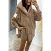 Women's Solid Color Long-sleeved Loose Plush Hooded Jacket