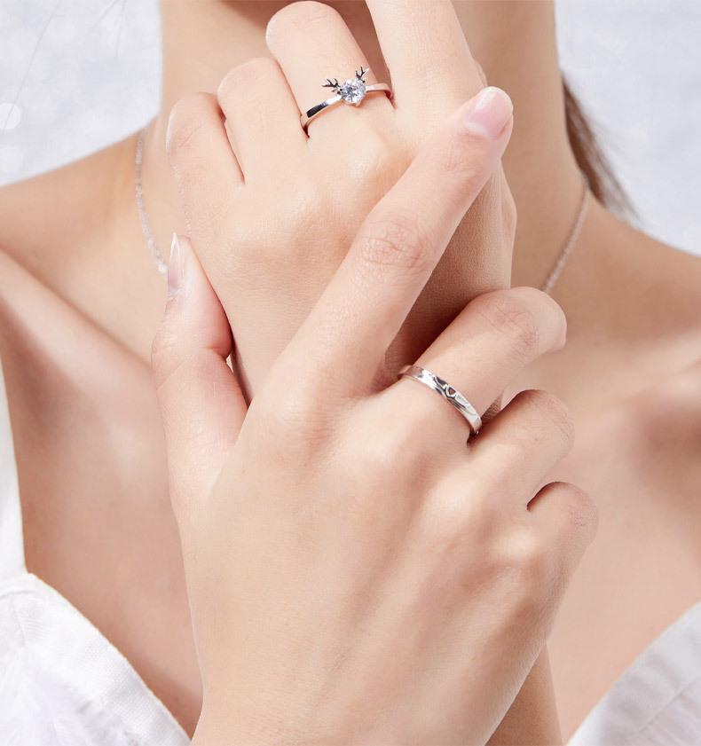 Sterling Silver Matching Couple Rings for Men and Women - Anniversary Wedding Gifts