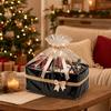 Ribbon Cotton Rope Basket With Handle Christmas Gift Container Square Storage Basket  Home Storage