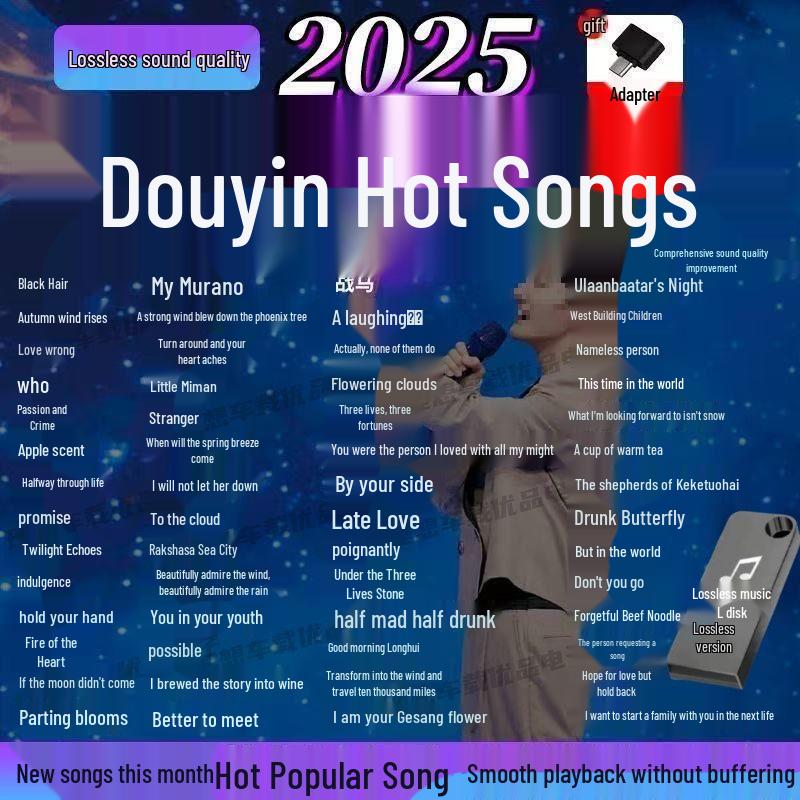 

USB-флешка TikTok 2025: HD Музичний та Відео Динамік, MP4/MP3. 4880 Songs and 300 Videos [Includes New Songs]