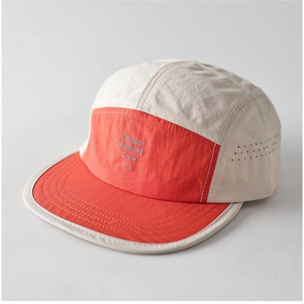 Embroidered Letter 5 Panel Baseball Cap Contrast Color Sun Hat Casual Sports Cap  Unisex
