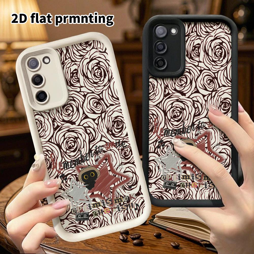 Phone Case: 2D Flat Samsung Galaxy A34 A35 M05 M06 S20 S22 S21 FE Plus 5G Protective Case, Cartoon Kitten, Christmas and Halloween Gift