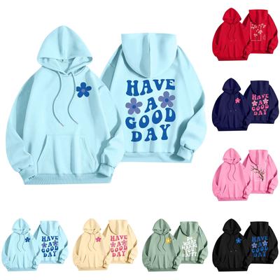 Women's Fashion Women's Lightweight Long Sleeve Pullover With Pockets Preppy Graphic Hoodie