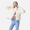 Li-Ning Water-Resistant Solid Color Zip-Up Stand Collar Comfortable Breathable Short Casual Down Jacket Women Jackets Champagne-White AYMU102-1