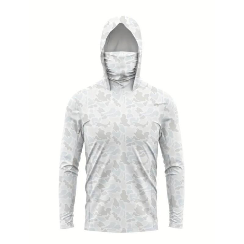 

Camouflage Long-sleeved Fishing Suit Quick-drying Breathable Luya Outdoor Dust Mask Hoodie Ice Silk Feeling L