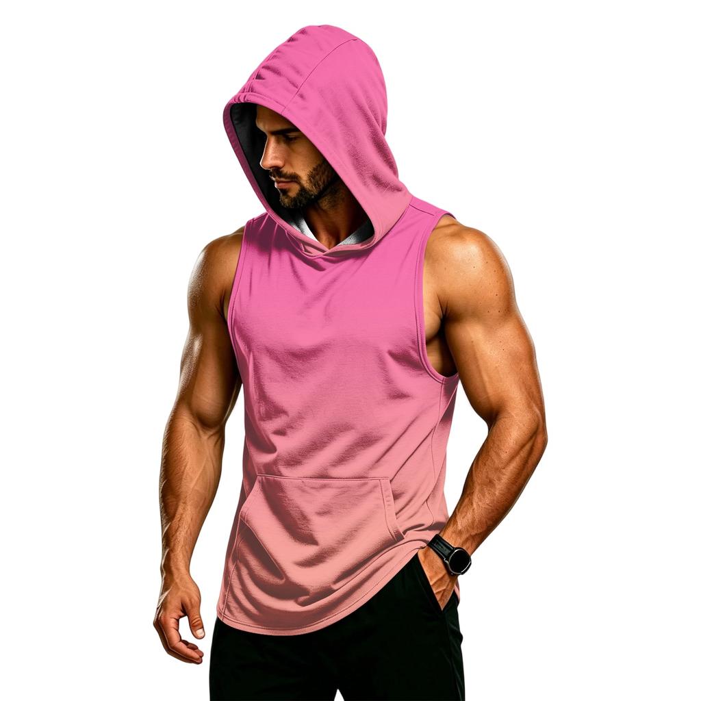 Men's Sleeveless Hoodie Muscle Fit Gym Tank Top Breathable Quick Dry Workout Vest for Fitness Training and Athletic Activities