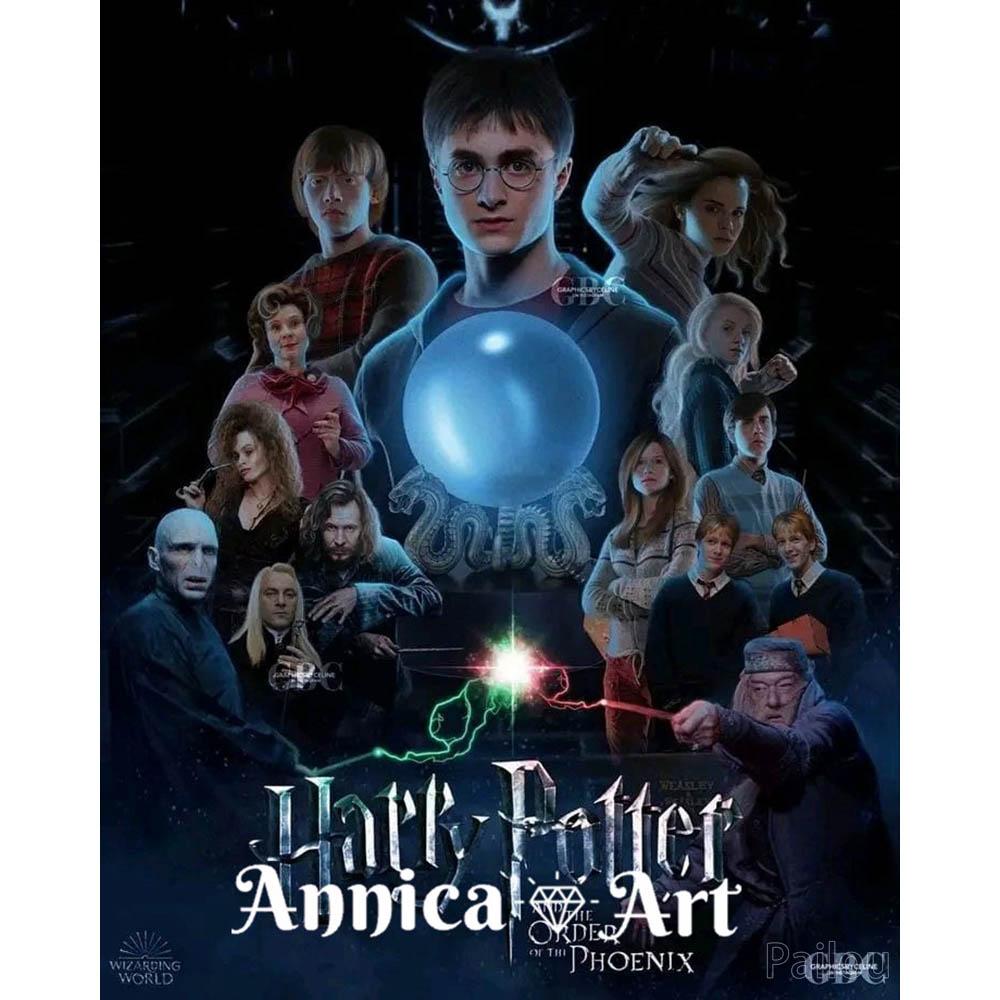 Harry Potter Cartoon Stich Bilder Set Künstliche Leinwand Hogwarts Schule Mosaik Stich 5d Diy Vollbohrer Diamantmalerei Kunst
