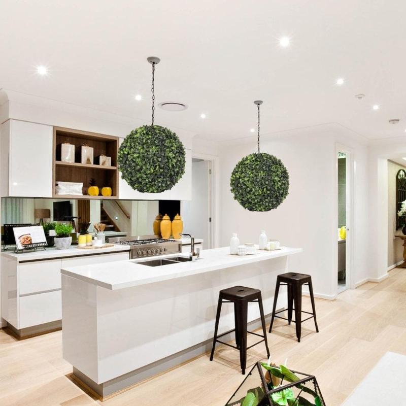Artificial Topiary Plant Ball Plastic Grass Ball Hanging Decoration For Ceiling Garden Yard Wedding Plant Arrangement