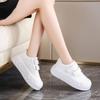 Freizeit-Sneakers für Damen aus PU mit Klettverschluss, flache Plateau-High-Heels, runde Zehenpartie, Damenschuhe, massives Leder, vulkanisierte Schuhe, Übergröße