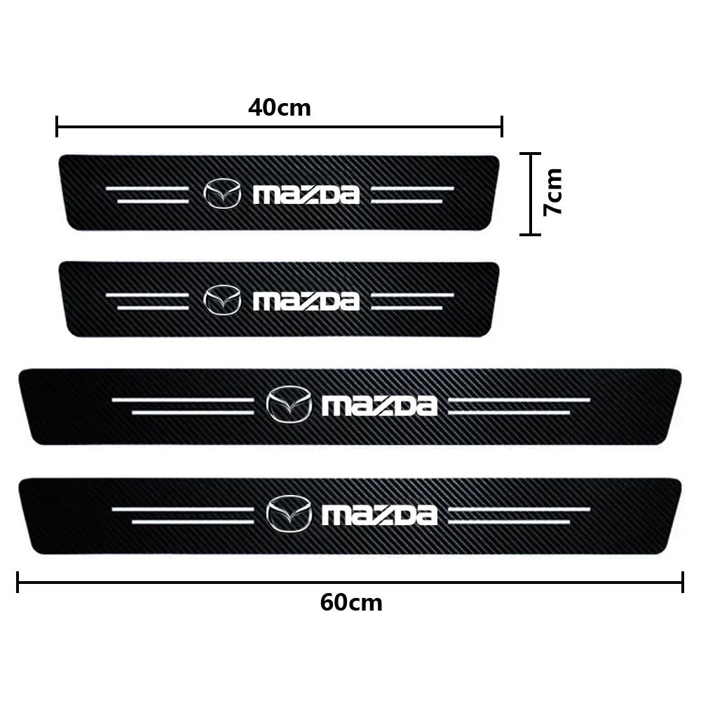 2025 Caldo 4 Pezzi Adesivi Protettori Battitacco Auto in Fibra di Carbonio per Mazda 3 CX3 CX4 CX5 CX7 CX8 CX9 CX30 RX7 Atenza Axela Auto Acces
